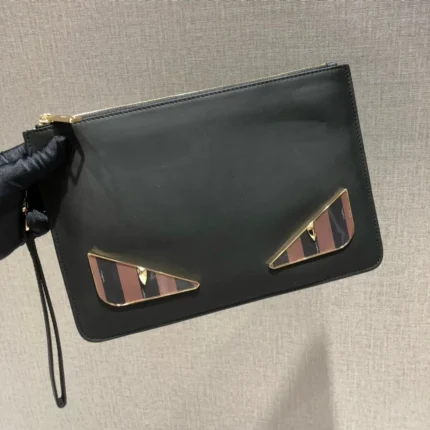 Fendi Monster Black Men Clutch Bag