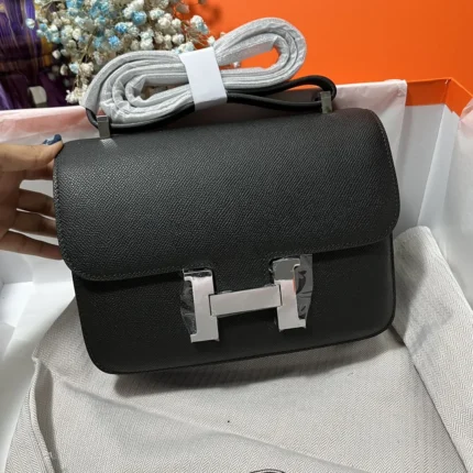 Hermes Constance Black Silver Toned Hardware Bag