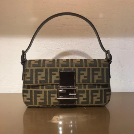 Fendi Brown Zucca Canvas Mamma Baguette Shoulder Bag