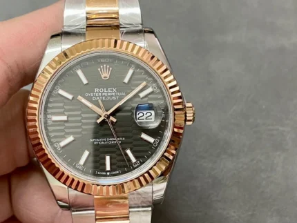 Rolex Datejust Grey Motif Dial Everrose Gold Two Tone Watch