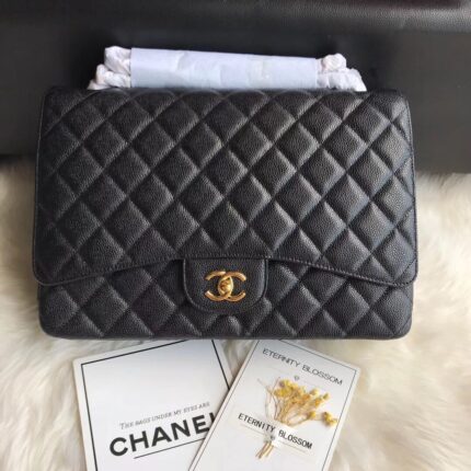 Chanel Classic Double Flap 30 Caviar Black Shoulder Bag