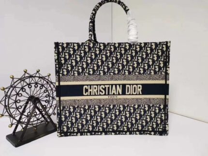 Dior Women Book Tote With Oblique Embroidery