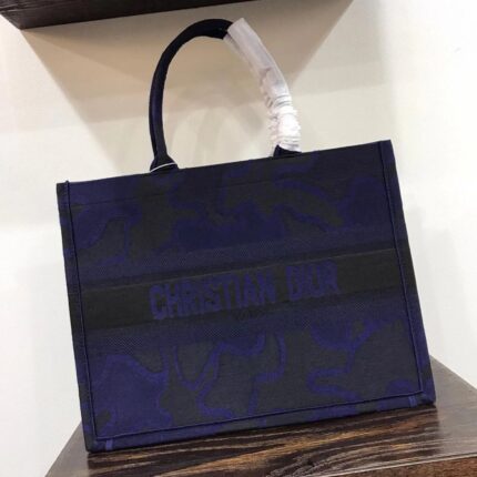 Christian Dior Camouflage Embroidered Canvas Book Tote