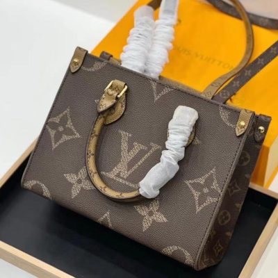 Louis Vuitton On The Go Tote Bag Brown