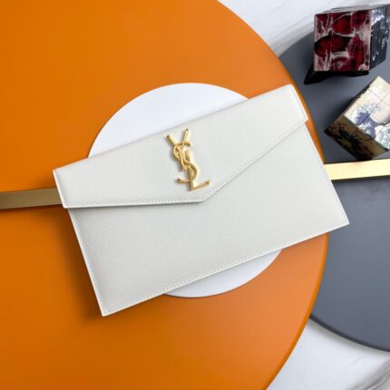 YSL Uptown White Pouch