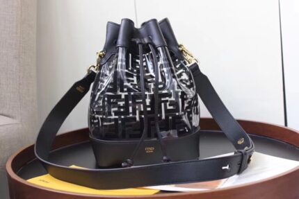 Fendi Black PVC Mini Mon Tresor Bucket Bag
