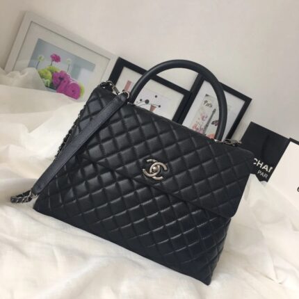 Chanel Kelly Black Flap Leather Handbag