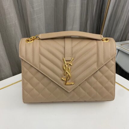 YSL Beige Leather Shoulder Bag