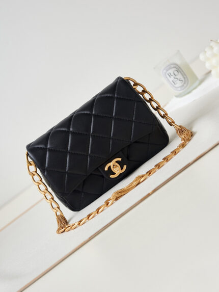 Chanel Mini Flap Bag With Golden Handle