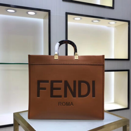 Fendi Vitello King Plexiglass Sunshine Shopper Tote Bag