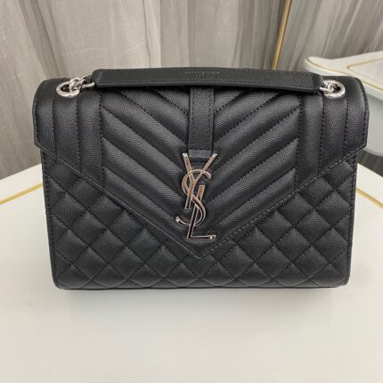 YSL Envelope Shoulder Bag In Black