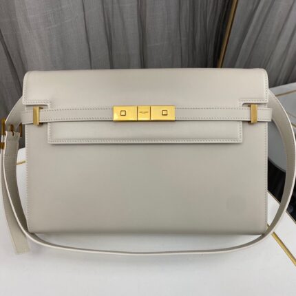 YSL Manhattan Leather Off-White Shoulder Bag