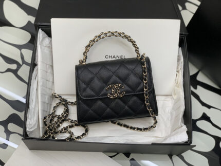 Chanel Clutch With Chain Grained Shiny Calfskin