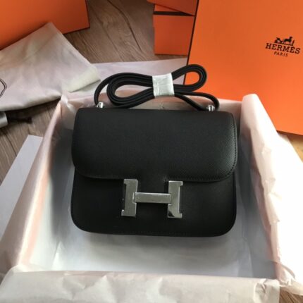 Hermes Constance Black Silver Toned Hardware