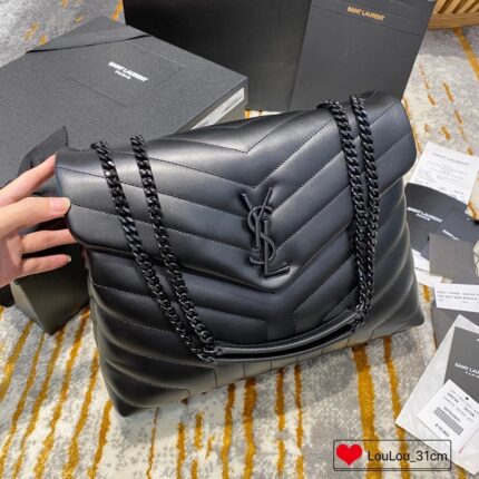 YSL Loulou Small In Matelasse “Y” Leather Bag Black Hardware