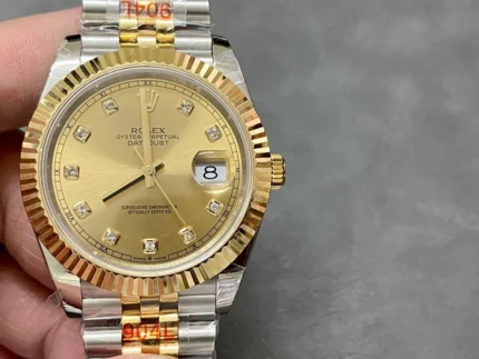 Rolex Journal Series Champagne Plate Set With Diamond Watch