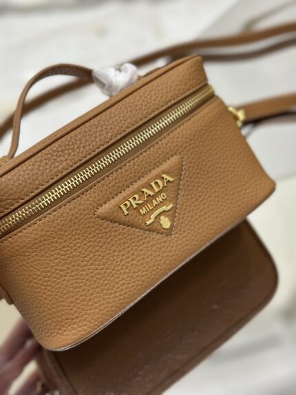 Prada Mini Brown Vanity Top Handle Bag