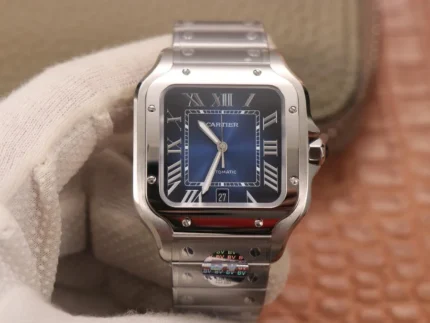 Cartier Santos Large Model Blue Dial Men's Watch