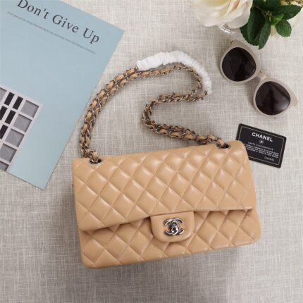 Chanel Classic Double Flap 25 Beige Shoulder Bag