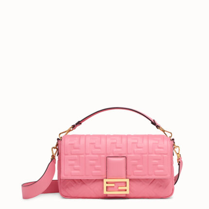 Fendi Pink FF Embossed Crossbody Bag