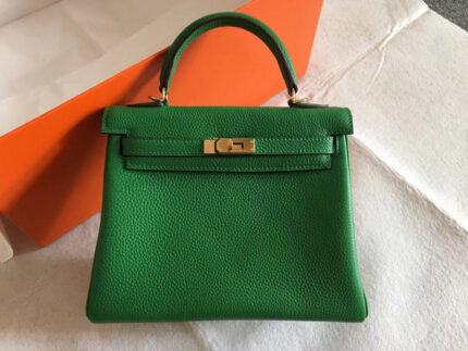 Hermes Kelly Bambo Green Hand Bag