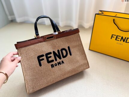 Fendi Straw Tote Bag