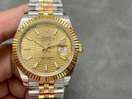 Rolex Datejust Oystersteel Motif Golden Dial Watch