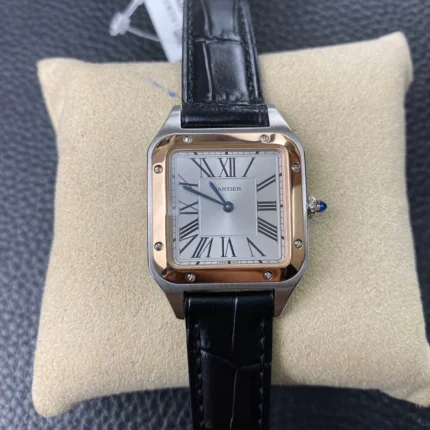 Cartier Santos Dumont Stainless Steel Rose Gold Watch