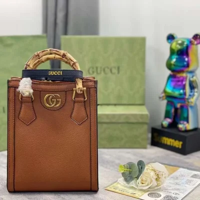 Gucci Diana Mini Leather Tote Bag