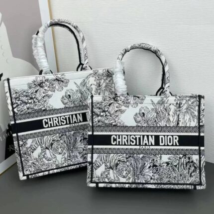 Christian Dior Book Tote White Multicolor Etoile De Voyage Embroidery Bag