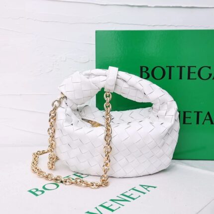 Bottega Veneta Women’s Metallic Woven Leather Knot Handle Crossbody