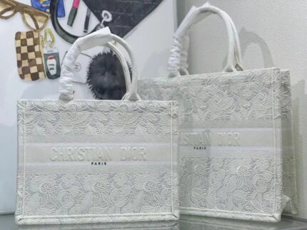 Christian Dior Embroidered Canvas Tote Bag