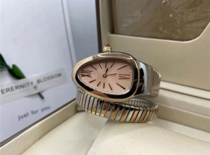 Bvlgari Party Wear Serpenti Dual Tone Rose Dial Diamond Bezel Womens Watch