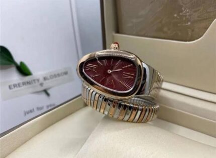 Bvlgari Party Wear Serpenti Dual Tone Red Dial Diamond Bezel Womens Watch