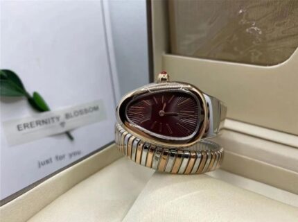 Bvlgari Party Wear Serpenti Dual Tone Coffee Dial Diamond Bezel Womens Watch