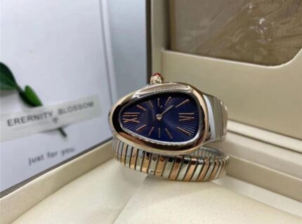 Bvlgari Party Wear Serpenti Dual Tone Blue Dial Diamond Bezel Womens Watch
