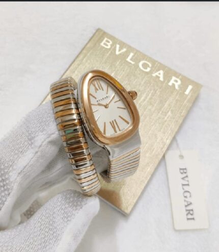 Bvlgari Party Wear Serpenti Dual Tone M.O.P New Dial Diamond Bezel Womens Watch