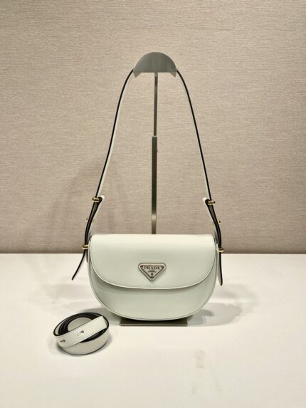 Prada Double Shoulder Strap White Bag