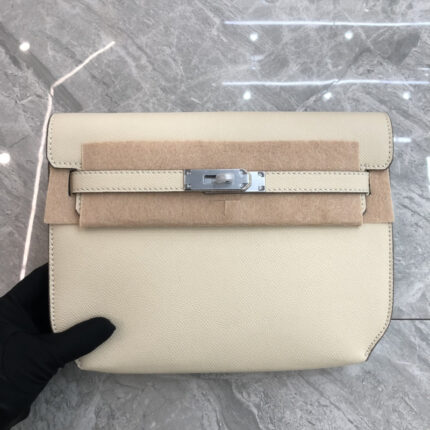 Hermes MiniKelly Pochette White