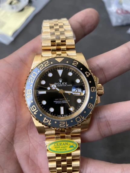 Rolex GMT Master 5A Gold Black Metal Watch