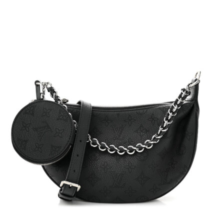 Louis Vuitton Black Monogram Mahina Leather Baia PM Bag