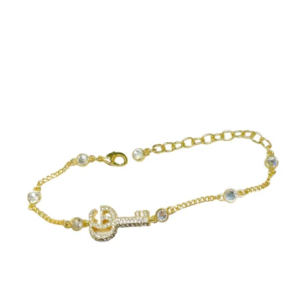 GUCCI Gold Crystal Charm Bracelet
