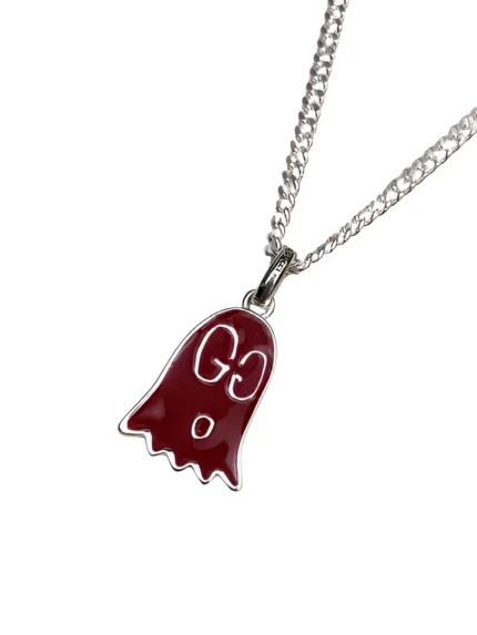 Gucci Red Ghost Pendant Necklace
