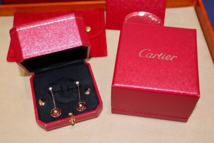 Cartier Red Enamel Dangle Earrings