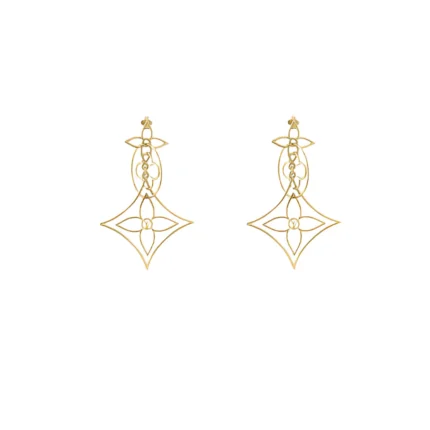 LV Geometric Flower Earrings - Gold