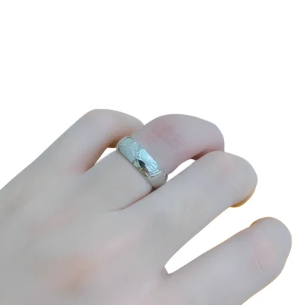 LV Monogram Band Ring - Silver