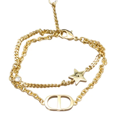 Dior Gold Chain & Star Charm Bracelet