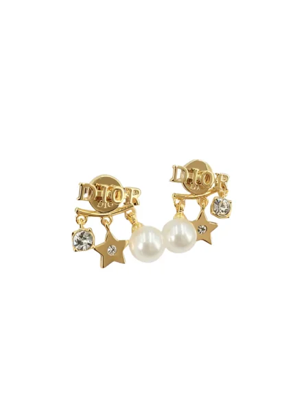 Dior Star & Pearl Charm Earrings