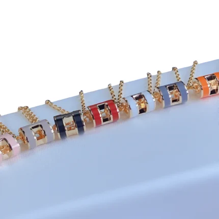 HERMES Colorful Barrel Pendant Necklace Collection